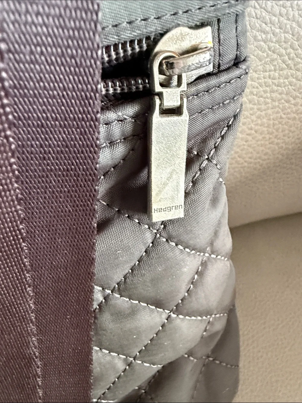 Quilted Crossbody Messenger Bag in Gray